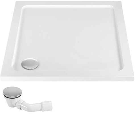 Rea Duschkar i akryl Savoy Vit 90 x 90 cm Halkfri duschkar för badrum (vit)