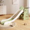 CHIIRAKU Kids Slide Climbing and Playset Slide with Basketball Hoop, Foldable，Anti-Slide Steps, Storage Below,175CM 60KG Weight Capacity