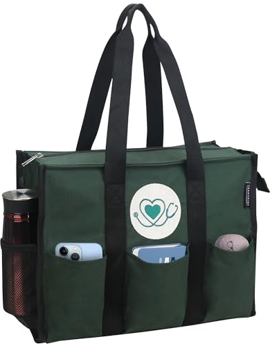 ABAMERICA Nurse Bags for Work Nursing Bag Multiple Pockets Waterproof Organizing Zip Top Clinical Bag for Nursing Students
