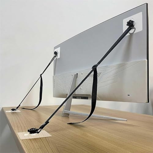 Cinghie di sicurezza per TV e mobili, confezione da 2, in nylon, anti-ribaltamento, per la sicurezza dei bambini, cinghie di sicurezza regolabili per TV, resistenti ancoraggi da parete per mobili