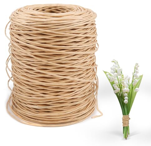Papierkordel züm Eisendraht 200M Papierdraht Natur Drahtschnur zum Basteln für Hochzeiten Weihnachten Blumensträuße Dekoration Geschenk und Heimwerken (Hellbraun)