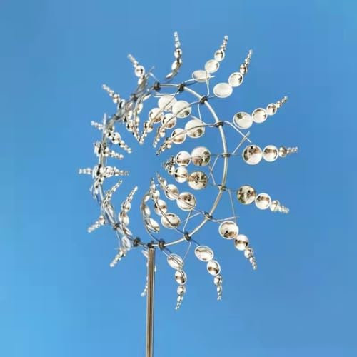 Moulin à Vent D'extérieur, Moulin a Vent Jardin Exterieur, Moulin à Vent Dynamique 3D,Carillon à Vent, Moulin à Vent de Jardin pour la décoration des Jardins, terrasses, pelouses et patios