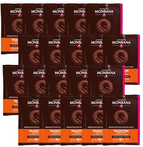 MONBANA - 20 sachets de chocolat en poudre Salon de Thé -20g