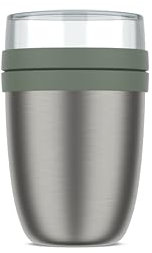 Mepal Insulated Lunch Pot Ellipse, Thermo Lunch Pot, Practical Yoghurt Cup & Soup To Go Mug, 6-8 Hours Hot & 12 Hours Cold, 500 + 200 ml, Nordic sage