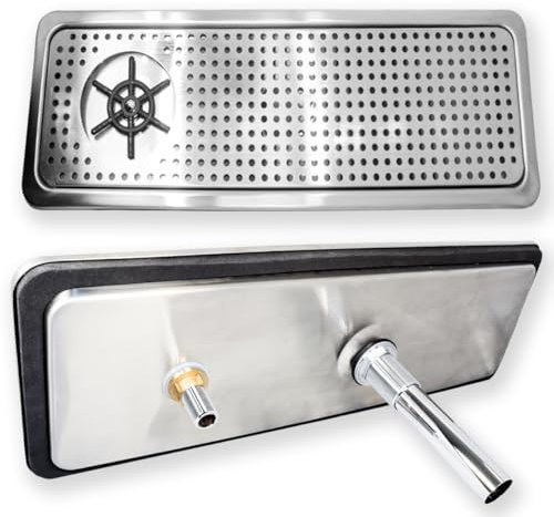 GOLDMAN SERVICE XL Nettoyeur de verre professionnel automatique haute pression pour évier de cuisine avec récipient rectangulaire en acier inoxydable 65 x 21 cm