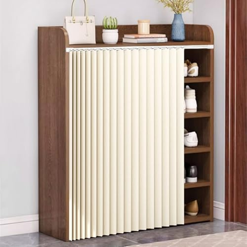 Cortinas cortas opacas a prueba de polvo para zapatero, cortinas adhesivas deslizantes debajo del fregadero, armario plegable invisible para lavandería (ancho 60 cm x alto 100 cm)