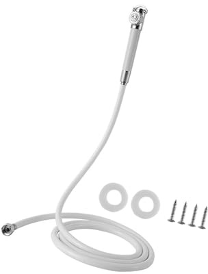 Boats - Boquilla de ducha externa con manguera empotrada de repuesto de acero inoxidable prensado a mano, cabezal de PVC, portátil, rociador de ducha para barcos