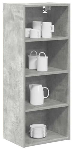 vidaXL Armoire Suspendue Riga Gris béton 40 x 29,5 x 100 cm, Rangement spacieux, Meuble Durable, organisateurs muraux Modernes, Bois écologique pour optimiser l'espace