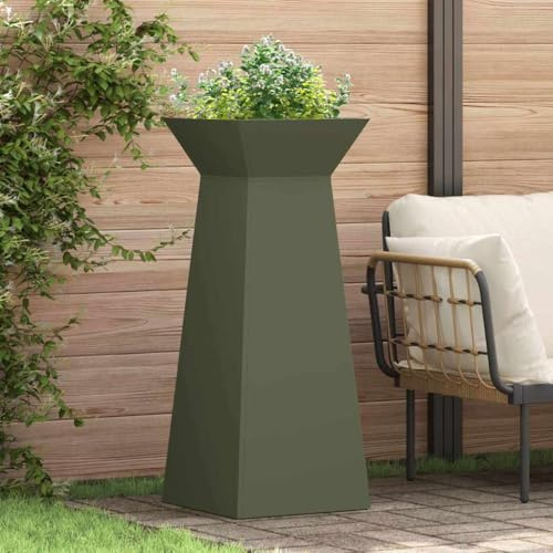 Colonne de plantes - Olive - 40 x 40 x 101 cm - Pilier de jardin durable pour l'extérieur - Jardinière robuste pour terrasse - Design moderne - Résistant aux intempéries