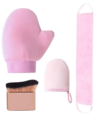 Applicateur Autobronzant Gant Autobronzant Brosse de bronzage Pour un Bronzage Sans Soleil Réutilisable Naturel et Uniforme 4 Pièces