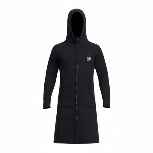 Ronyme Men Diving Jacket Wetsuit Top Hooded Coat Snorkeling Jacket Neoprene And Nylon Blend With Long Length Warmth And Neck Coverage suitable for diving