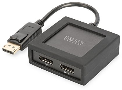 DIGITUS 4K DisplayPort auf Splitter 1x DP Eingang 2x Ausgang unterstützt Displayport-Eingang