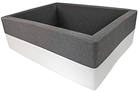 Rainbow Kids - XXL Bällebad Bällepool Kugelbad für Kinder Spielbecken für drinnen und draußen (90x40 mit 200 Bällen, Grau-Weiss)