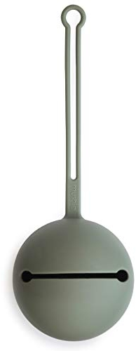 Mushie Silikon Schnullerbox | Aufbewahrung Schnullerhalter Case | Sichere & Hochwertige Baby Zubehör für Kleinkinder & Babys | Dried Thyme