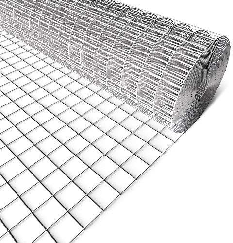 AMAGABELI GARDEN & HOME Hardware Cloth 48inch x 50ft 2inch Galvanized Before Welding Square Openings Wire Mesh Fence Roll for Vegetables Garden Netting Chicken Coop Animal Enclosure