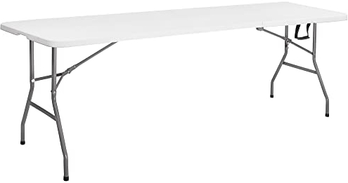 SPRINGOS Tavolo per feste, banchetti, 240 x 75 x 75 cm, pieghevole, per gastronomia, con maniglia per il trasporto, in plastica, metallo, per interni ed esterni