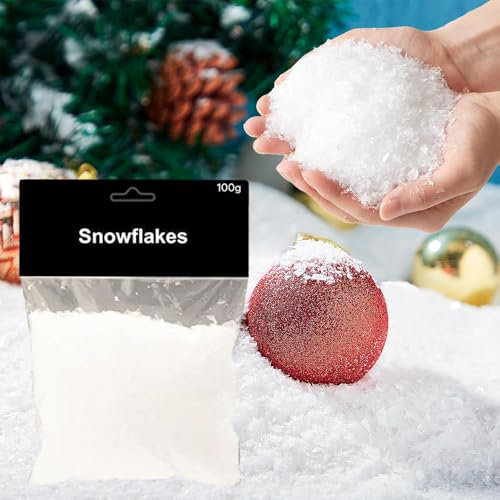 100g Christmas Artificial Snow for Christmas Decorations, Snowflakes for Festive Crafts, Winter Display & Holiday Party Decor, Fake Snow Flakes for Xmas Winter Decor – ANGIX