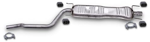 BESTPRICE Set di silenziatori di scarico 1x Centrale 1x Silenziatore centrale, 4x Paraurti, 2x Fascetta Ø 60 mm Compatibile con OPEL ZAFIRA/ZAFIRA FAMILY B (A05), ZAFIRA A (T98)