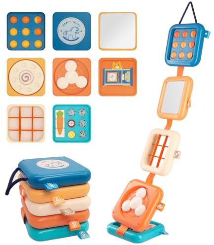 BESCOST Busy Board Montessori,Cubo Actividades Bebé, Juguete para Bebé Más de 18 Meses, Juguetes Educativos Motricidad Fina, Juguetes Regalos para Niños Niñas Cumpleaños Navidad