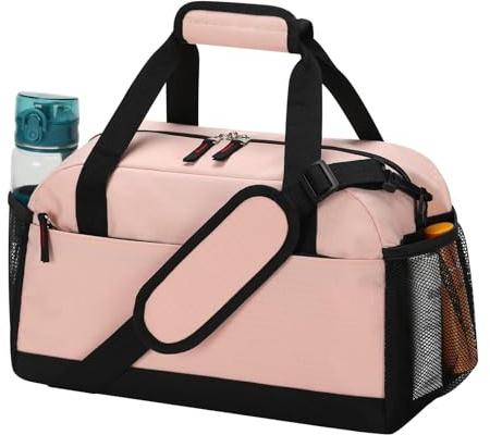 LONALIA Kleine Sporttasche mit Nassfach - 35×20×20cm Handgepäck, Mini Duffle Bag mit Mehreren Fächern für Sport, Weekender, Kurzreisen - Pink