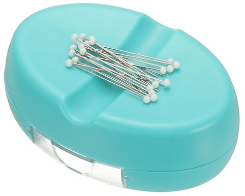 PATIKIL Magnetic Pin Holder, Magnetic Pin Cushion Paper Clip Holder with 1.5 Quilting Needles for Sewing Quilting Hair Clips, Light Green