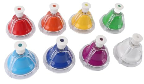 Fafeicy Campana de Mano con Diseño de 8 Notas, Campanas Musicales de Metal ABS, Desarrolla la Percepción del Color y la Coordinación Ojo-mano, Instrumento de Enseñanza Musical Perfecto para Niños y