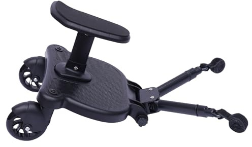 Buggy Board Skateboard Universal – Transportbräda med avtagbart säte 25 kg, hopfällbart steg för resevagn, barnvagnstillbehör från 3–7 år