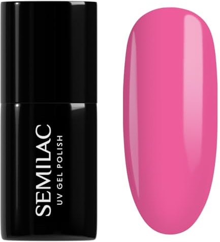 SEMILAC Gel Nail Polish 277 Light Fuschia - Full Coverage Gel Polish - Soak Off Easy To Use LED/UV Nail Lamp - Long Lasting Manicure and Pedicure up to 3 weeks