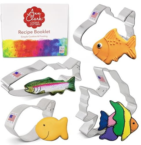 Ann Clark Fish Cookie Cutters Set of 4, Made in USA