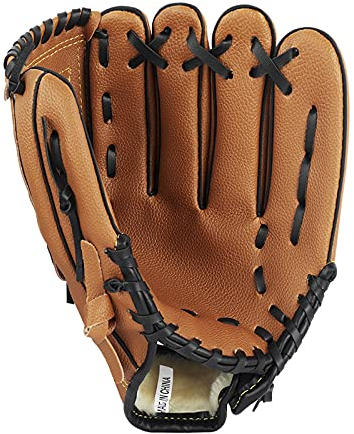 FakeFace Children Teens Softball Baseball Gloves Soft PU Leather Batting Glove Thickening Pitcher Softball Gloves Left Hand Catcher's Mitt Practicing Training Competition Gloves 9.5Inch/11.5Inch
