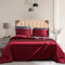 Damier Satin Bettwäsche 135x200cm Rot Grau Glanzsatin Wendebettwäsche Glatt Glänzend Seidig Luxus Bettbezug Set mit Reißverschluss und Kissenbezug 80 × 80 cm