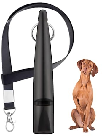 The Dog Lady (TDL) Hundepfeife mit Umhängeband – Weitreichendes Trainingswerkzeug für Rückruf & Gehorsam – Einstellbare Frequenz, lauter Klang für alle Hunderassen (Schwarz)