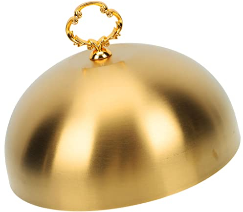 Luxuriöse Edelstahl Steakglocke - 22.5Cm Goldene Kuppelabdeckung Für Küche Und Restaurant, Anti-Spritzschutz Und Lebensmittelabdeckung