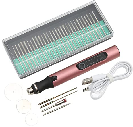 General Tools Bolígrafo de Grabado Inalámbrico para Metal, Herramienta de Grabado Portátil con Punta de Diamante, Máquinas de Grabado Recargables, 3 Velocidades, Bricolaje, (Oro rosa)