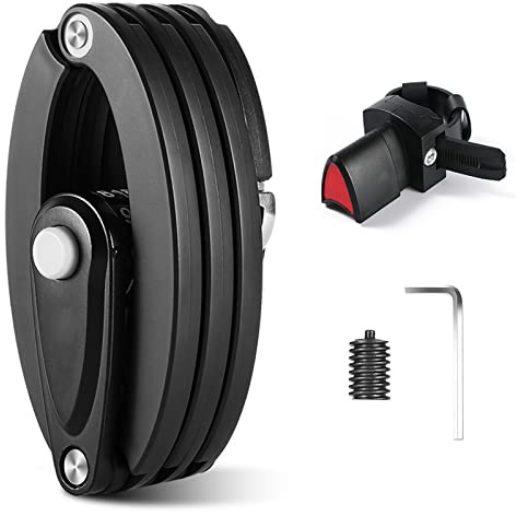 OneGas Antivol de vélo pliable compact, antivol à combinaison antivol à 4 chiffres, 85 cm, serrures de vélo solides, antivol pliable de niveau de sécurité 6, antivol à chaîne de vélo avec support