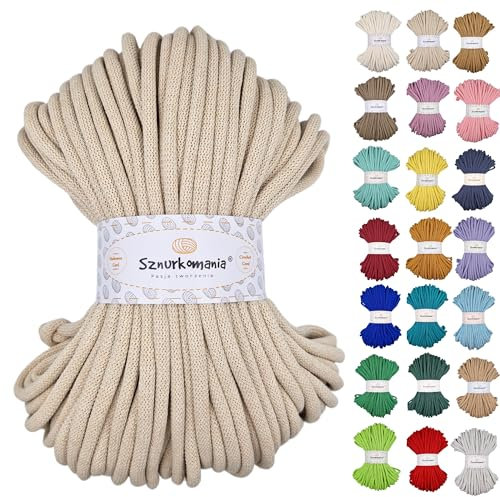 Hilo de macramé de 5 mm, 100 m, Hilo de algodón, cordón de algodón de 5 mm, cordón de macramé, cordón de macramé, cordón de algodón, Cuerda de macramé