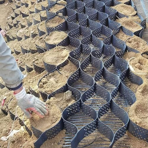 TsoLAY HSF Ground Grid Permeable Paver System, 2in Thick Gravel Stabilization Grid, Sand Soil Retention Grid for Greenhouse, Turf Lawn, Driveways (Size : 3m x 6m (10ft x 19.5ft))