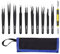 MMOBIEL 10x Industrial Precision ESD Tweezers Anti-Static Stainless Steel for Electronics Tools, Jewelry, Computer, Laboratory Work, Crafts and Hobbies etc. – Incl. Spatula and Case