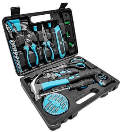 Cecotec Caja de Herramientas Manuales CecoRaptor 4200 ToolBox. Cierre de Botón, Diseño Compacto y Asa Ergonómica, Destornilladores, Martillos, Alicates, Cinta Métrica, 31x22,5x7cm