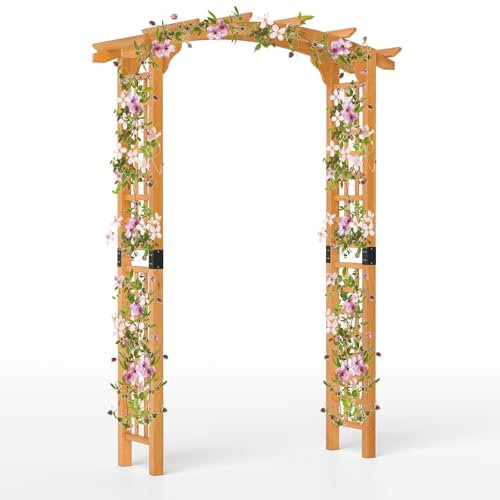 COSTWAY Arco da Giardino, Pergola da Esterno per Piante Rampicanti, Pergolato da Matrimonio per Cerimonie e Feste, Decorazione per Giardino, Patio e Cortile, 160 x 60 x 229 cm