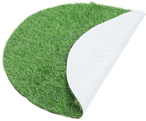 Milisten Gazon Artificiel Décoratif Rond 99 CM Diamètre Tapis Synthétique Vert Réaliste 25 CM D’Épaisseur pour Plaque D’Égout Jardin Terrasse et Espace Extérieur Gazon Artificiel pour