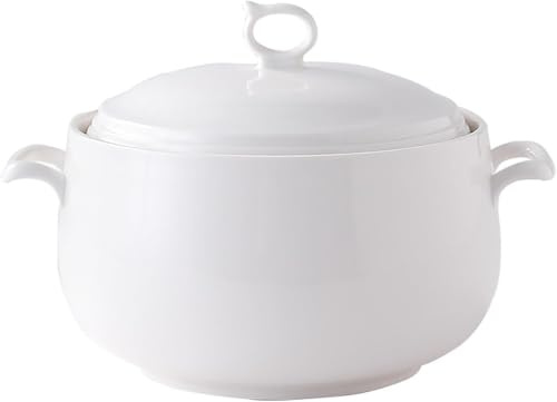 Keramisk Soppterrin Med Lock, Elegant Rund Gryta Serveringsskål För Middag Och Fest, Diskmaskins- Och Mikrovågssäker, Vacker Soppburk För Hemmaköket 3.5pt