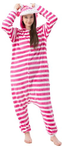 Katara 1744 - Costume Animale Pigiama intero Kigurumi Carnevale, Gatto del Cheshire - Taglia XL