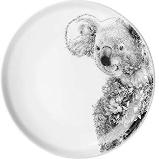 Maxwell & Williams DX0381 Marini Ferlazzo Teller Koala, aus Bone China Porzellan, Schwarz, Weiß, in Geschenkbox