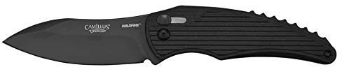 Camillus 19816 Wildfire 2 Klappmesser, 8,3 cm Carbonitride Titanium AUS-8 Stahlklinge, GFN Griff, schwarz, 18,4 cm