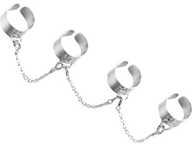 Happyyami Vier Finger Öffnen Ringe Kette Kombination Ring Stapelbar Knuckle Ring für Frauen Party Punk Gothic Vintage Finger Schmuck Decor