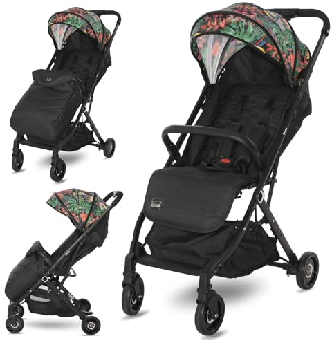 Lorelli Kinderwagen Myla, Buggy klein zusammenklappbar, nur 7 kg, kompakter Sportsitz bis 15kg, geeignet für Flugreisen, Baby Reisebuggy, bunt