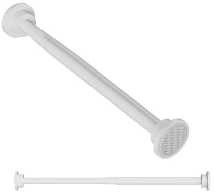 40-60cm Teleskopstange Weiß Klemmstange Vorhang Duschvorhang Kleiderstange Garderobe ohne Bohren Klemmstange ausziehbar verstellbar Edelstahl | 3 Farben | 5 Längen von 40-230c
