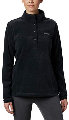 Columbia Womens Benton Springs Half Snap II Pull Over Fleece Jacket, Black, Small