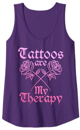 Womens Tattoos Are My Therapy Tattoo Artist Inked Vintage Tank Top